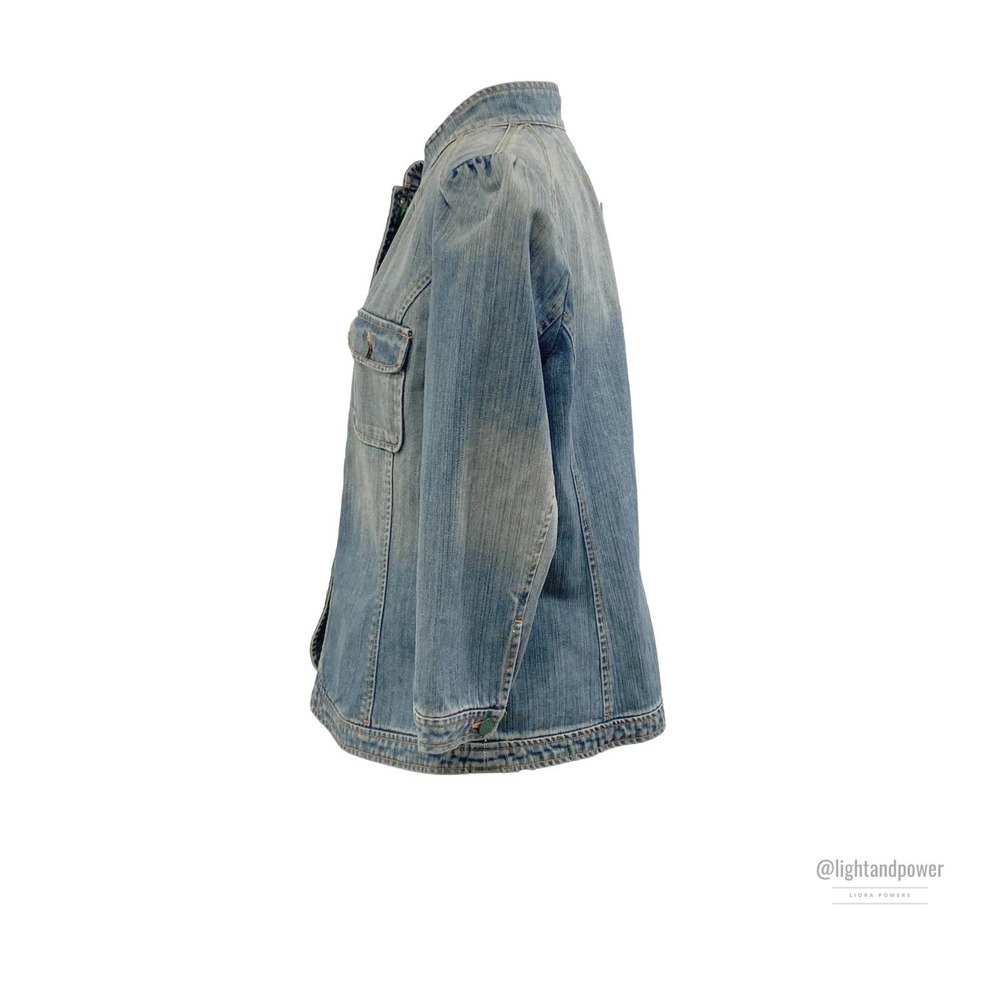 Dana Buchman Pufff Sleeve Denim Jean Jacket EUC - Picture 9 of 11